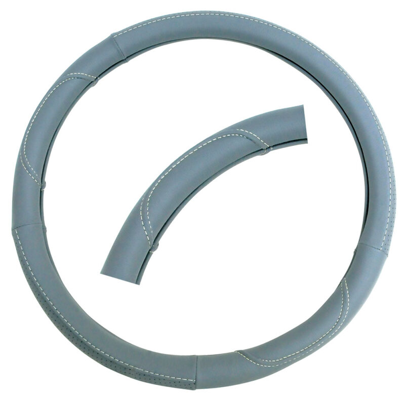 CUBREVOLANTE DE PIEL COLOR GRIS