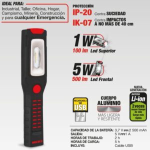 Lampara LED Recargable 5 w