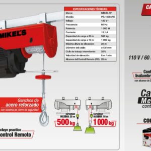 Polipasto Electrico con control Remoto