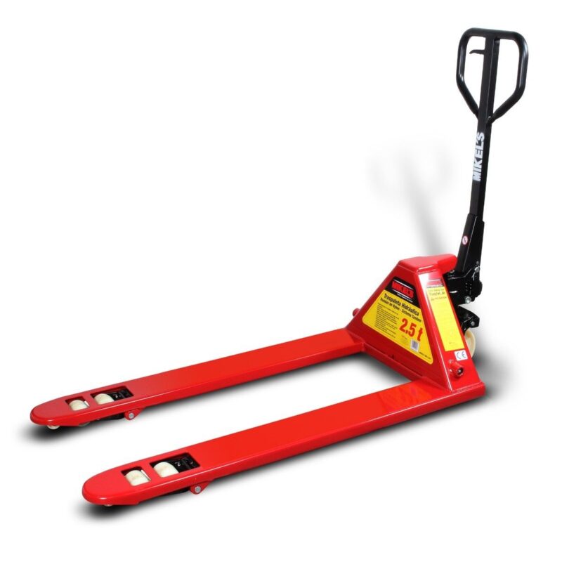Patin hidráulico transpaleta con ruedas de nylon sistema tándem 2.5 ton