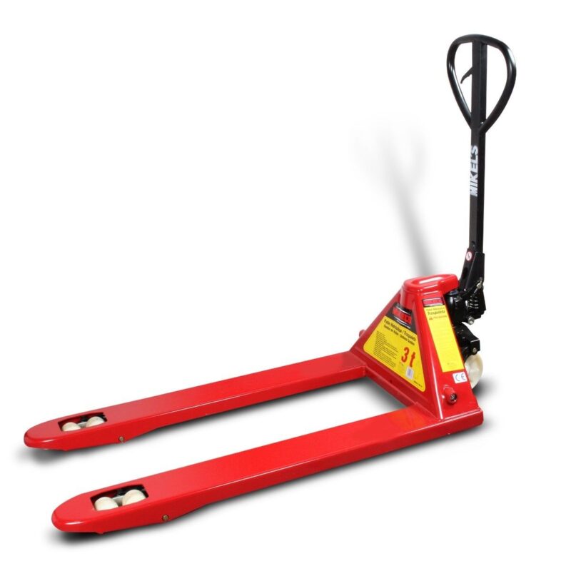 Patin hidráulico transpaleta con ruedas de nylon sistema tándem 3 ton